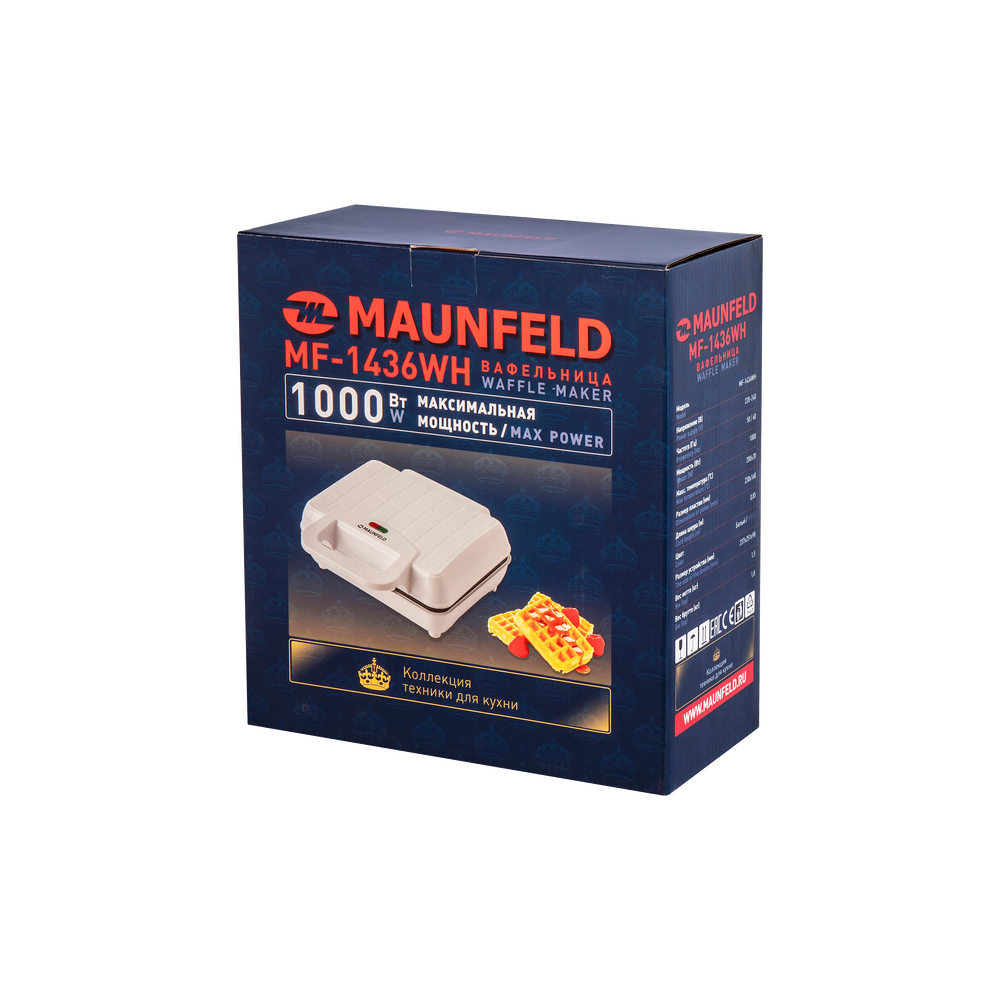 Вафельница MAUNFELD MF-1436WH